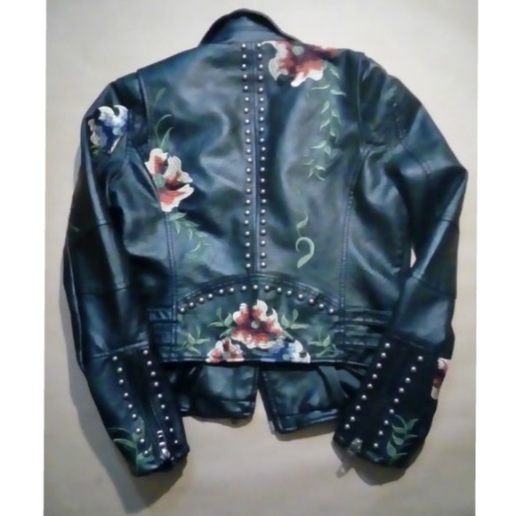 BLANK NYC Embroidered Faux Leather Moto Jacket - Picture 7 of 16